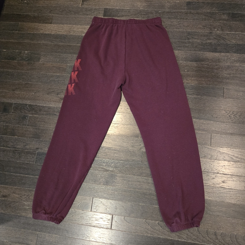 PINK Victoria's Secret Oversized Sweatpants - Burgandy, Pink - SZ Small - Picture 5 of 7